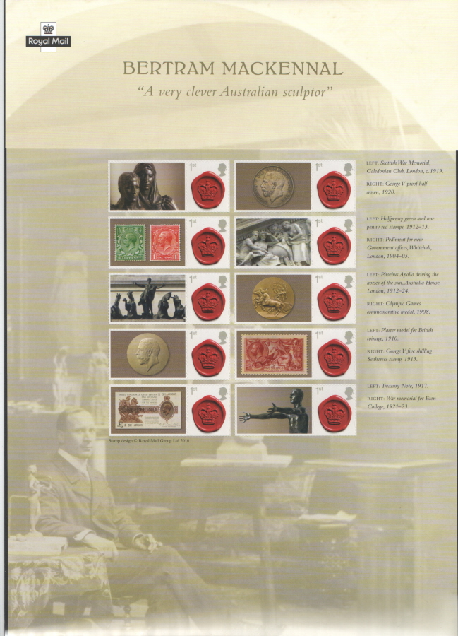 (image for) CS22 2013 Bertram Mackennal Commemorative Smilers Type Sheet